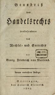 Cover of: Grundriss des Handelsrechts: insbesondere des Wechsel- und Seerechts