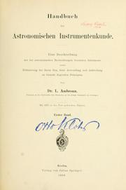 Cover of: Handbuch der astronomischen Instrumentenkunde. by Leopold Ambronn