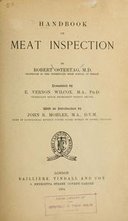 Cover of: Handbook of meat inspection by Robert von Ostertag