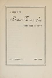 Cover of: A guide to better photography