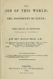 Cover of: The god of this world: the footprints of Satan: or, The devil in history