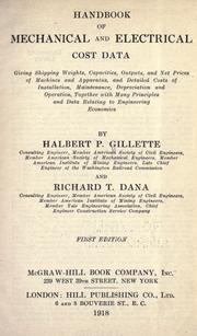 Cover of: Handbook of mechanical and electrical cost data by Halbert Powers Gillette