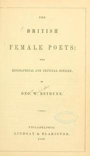Cover of: The British female poets