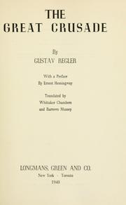 Cover of: The great crusade by Gustav Regler