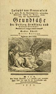 Cover of: Grundsätze der Polizey, Handlung und Finanzwissenschaft.