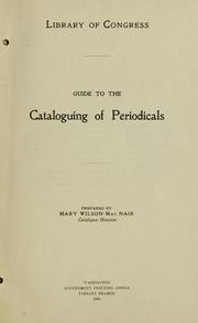 Cover of: Guide to the cataloguing of periodicals