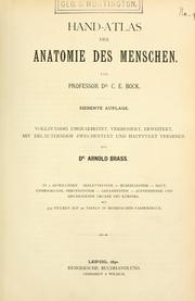 Cover of: Hand-atlas der Anatomie des Menschen by Carl Ernest Bock