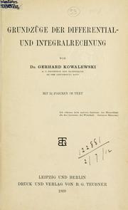 Cover of: Grundzüge der Differential- und Integralrechnung.