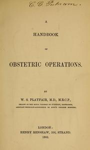 Cover of: A handbook of obstetric operations