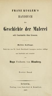 Cover of: Handbuch der Geschichte der Malerei seit Constantin dem Grossen.