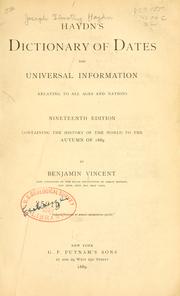 Cover of: Haydn's dictionary of dates and universal information relating to all ages and nations.