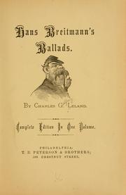 Cover of: Hans Breitmann's ballads. by Charles Godfrey Leland
