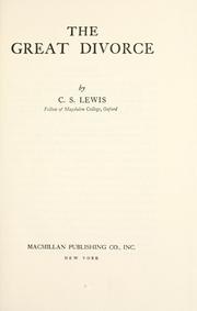 Cover of: The great divorce | C. S. Lewis
