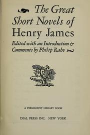 Cover of: The great short novels of Henry James by Henry James