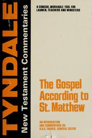 Cover of: The Gospel according to St. Matthew by R. V. G. Tasker