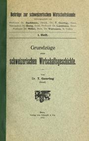 Cover of: Grundzüge einer Schweizerischen Wirtschaftsgeschichte.