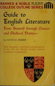 Cover of: Guide to English literature from Beowulf through Chaucer and medieval drama. by David M. Zesmer