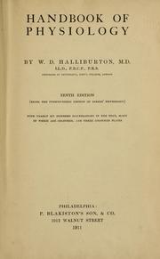 Cover of: Handbook of physiology