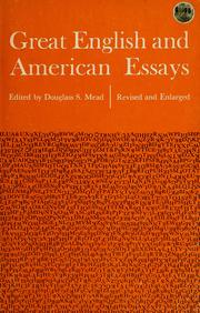 Cover of: Great English and American essays by Douglass Sargeant Mead