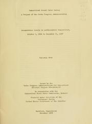 Cover of: Ground-water levels in north-central Connecticut, October 1, 1934 to December 31, 1937
