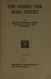 Cover of: The gospel for Main street by Brown, Charles Reynolds