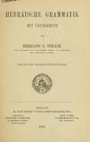 Cover of: Hebräische Grammatik: mit Übungsbuch