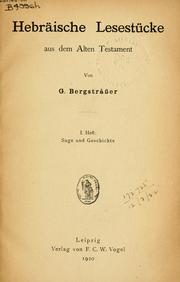 Cover of: Hebräische Lesestücke aus den Alten Testament.