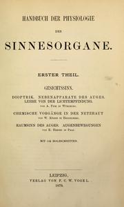 Cover of: Handbuch der physiologie by Ludimar Hermann