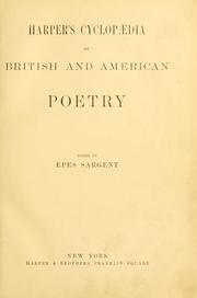 Cover of: Harper's cyclopædia of British and American poetry