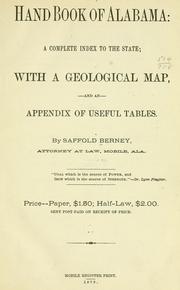 Cover of: Handbook of Alabama by Saffold Berney