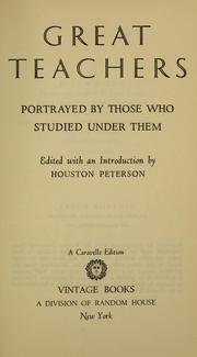 Cover of: Great teachers by Houston Peterson