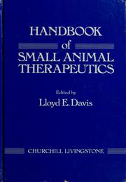 Cover of: Handbook of small animal therapeutics by edited by Lloyd E. Davis.