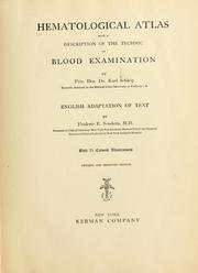 Cover of: Hematological atlas | Karl Friedrich Wilhelm Schleip