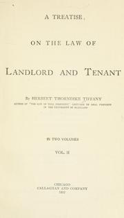 Cover of: treatise on the law of landlord and tenant