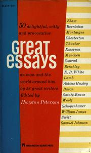 Cover of: Great essays by Houston Peterson