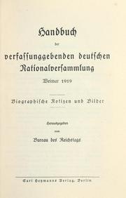 Handbuch der verfassunggebenden deutschen Nationalversammlung