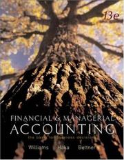 Cover of: MP Financial and Managerial Accounting: The Basis for Business Decisions w/ My Mentor, Net Tutor, and OLC w/ PW (Financial and Managerial Accounting)