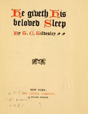 Cover of: He giveth his beloved sheep by T. C. Tildesley