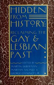 Cover of: Hidden from history: reclaiming the gay and lesbian past