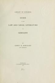 Cover of: Guide to the law and legal literature of Germany by Library of Congress. Law Library.