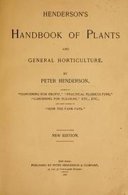 Cover of: Henderson's Handbook of plants and general horticulture by Peter Henderson