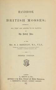 Cover of: Handbook of British mosses by M. J. Berkeley