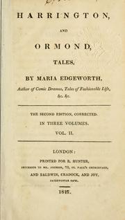 Cover of: Harrington, and Ormond: tales.
