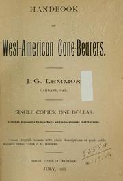 Cover of: Handbook of West American cone-bearers by John Gill Lemmon