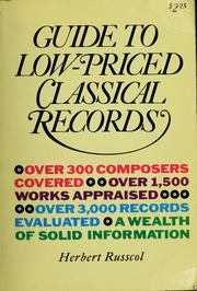 Cover of: Guide to low-priced classical records by Herbert Russcol