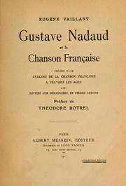 Cover of: Gustave Nadaud et la chanson française by Eugène Vaillant