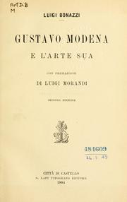 Cover of: Gustavo Modena e l'arte sua