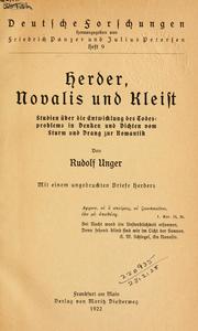 Herder, Novalis und Kleist by Unger, Rudolf
