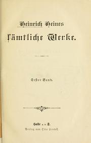 Cover of: Heinrich Heines Sämtliche Werke.