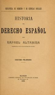 Cover of: Historia del derecho español